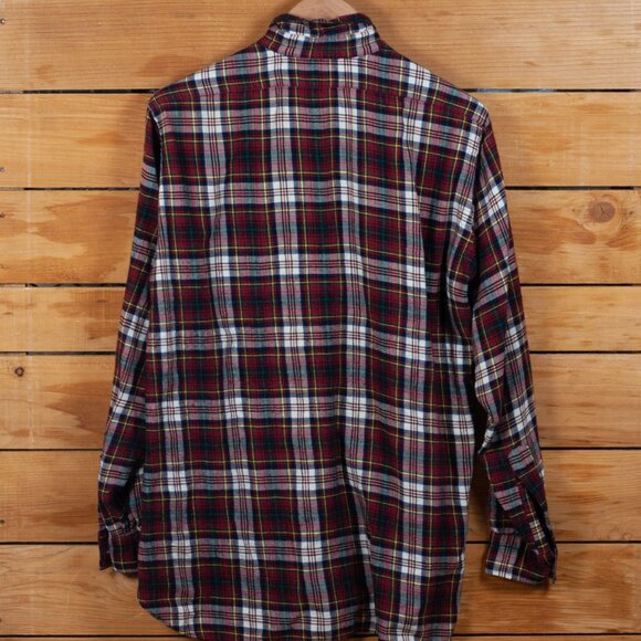 Vintage 60s Hathaway Viyella Wool Blend Dress Douglas Tartan Shirt - Men's MD - Picture 2 of 5